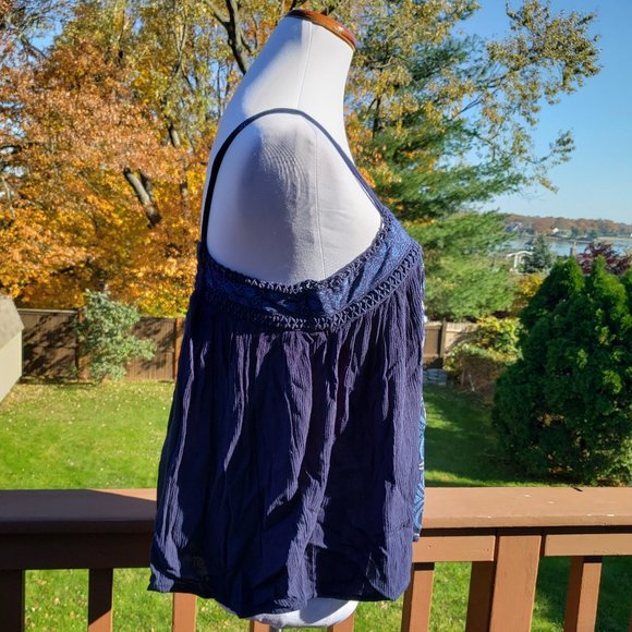 Cami Navy Blue Floral CRIMSON IN GRACE Sz M - Picture 3 of 9